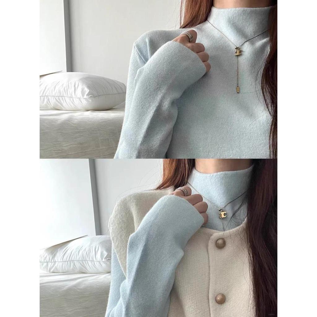 Women's Soft Knit Stand Collar Sweater - Perfect Base Layer for Autumn/Winter