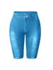 1116 European and American simple and tight fashion slim-fitting high-waisted elastic imitation denim leggings can be worn outside five-point 