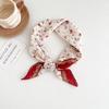 Japanese retro literary and artistic style 18 cotton and linen cashew flower silk scarf thin square scarf high-end fashion versatile accessories scarf
