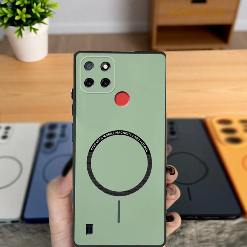 

For Realme C21Y Case Realme C25Y Phone Case Realme c21y c25y Cover Realme C15 Shookproof Color magnetic hard Silicone back cover realme C25Y