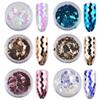 6 Pcs/set Laser Sparkling Diamond Nail Glitter Sequins Ultra-thin Rhombus Paillette Sticker Tips Dust Nail Art Decoration