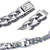 Punk Rock Stainless Steel Charm Bracelet for Men Viking Dragon Cuban Curb Chain Wrist Jewelry