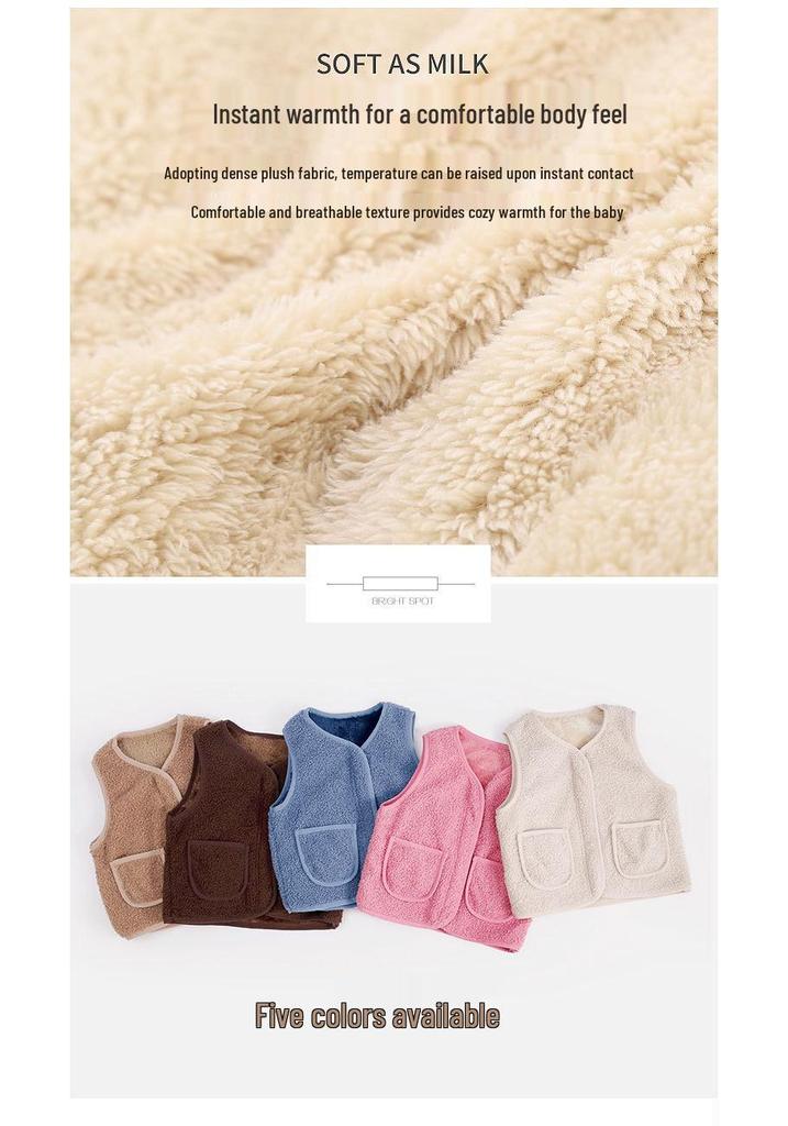 Kids' Lambswool Fleece Vest for Boys & Girls - Warm, Double-Sided for Indoor/Outdoor, Autumn/Winter, Sizes Infant to Medium.