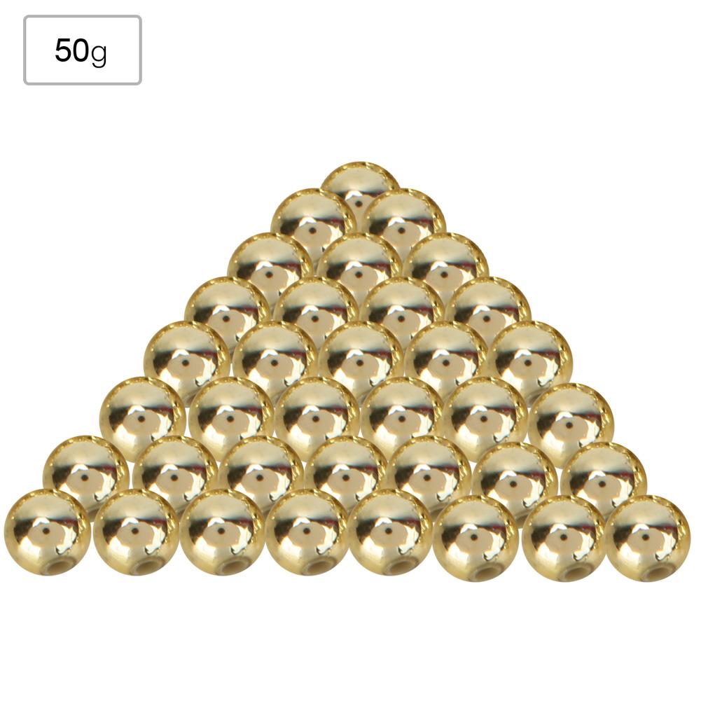 

50gbag Plating ABS Beads Colorful DIY Jewelry Clothing Accessories Wedding Decor (10MM Gold)