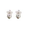 Sweet premium acetic acid flower earrings light luxury premium diamond stud earrings simple and versatile summer commuter earrings women