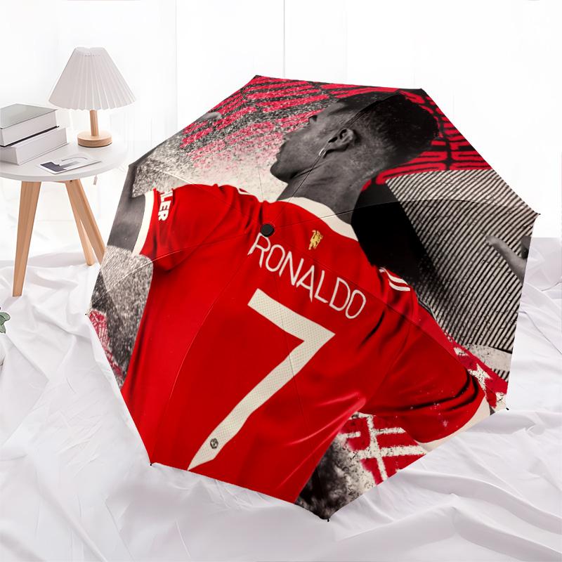 Football Player Background pattern, automatic folding umbrella, portable and foldable design, 8 ribs, a Christmas or birthday gift.