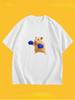 Cartoon Fun Creative Pattern Crew Neck T-shirt for Men and Women, Retro Breathable Crew Neck T-shirt with Short Sleeves