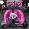 2/3Pcs Quilt Cover Set Fantasy Angel Printed Duvet Cover Set King Queen Style Bedding Set Polyester Machine Washable