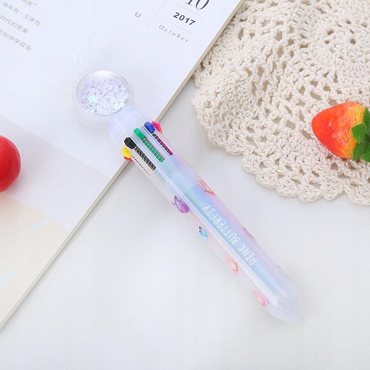 Ballpoint Pen For Children Set With Glitter 10 In 1 Colors Multi-Color 4 Pieces