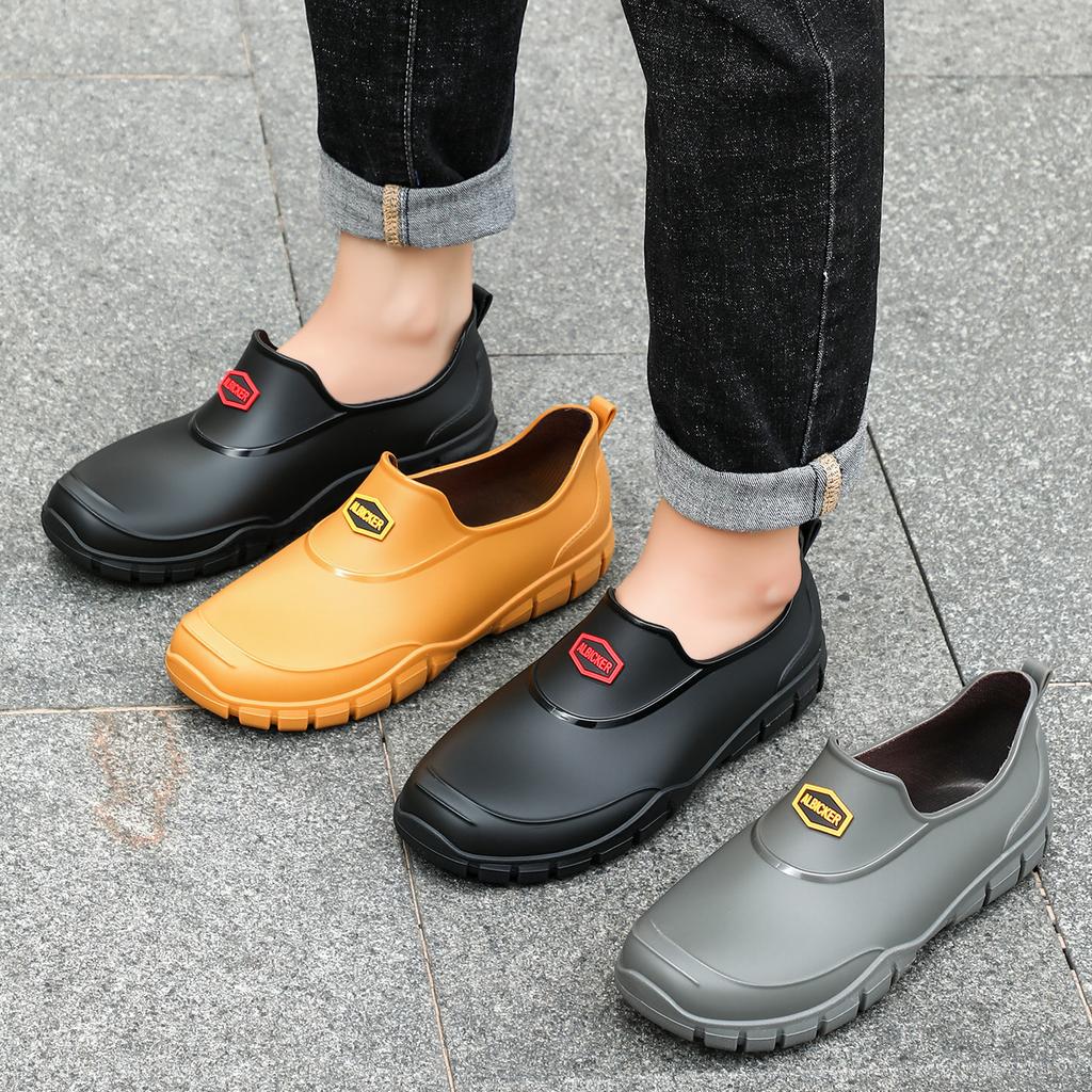 Men's non-slip and wear-resistant low-top waterproof men's chef work shoes rain shoes men's shoes are versatile