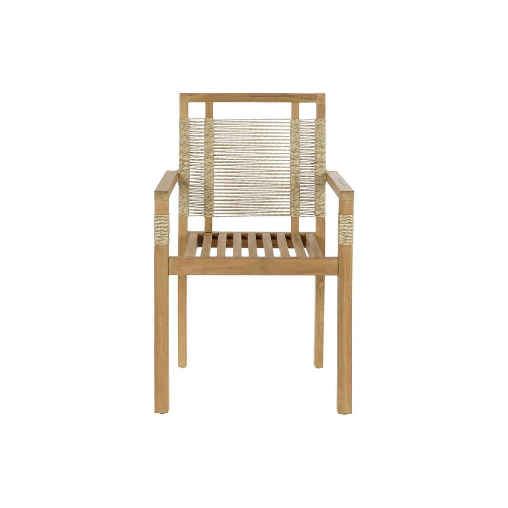 Table + 4 Chairs Set DKD Home Decor 100 X 100 X 76 Cm Teak Rope