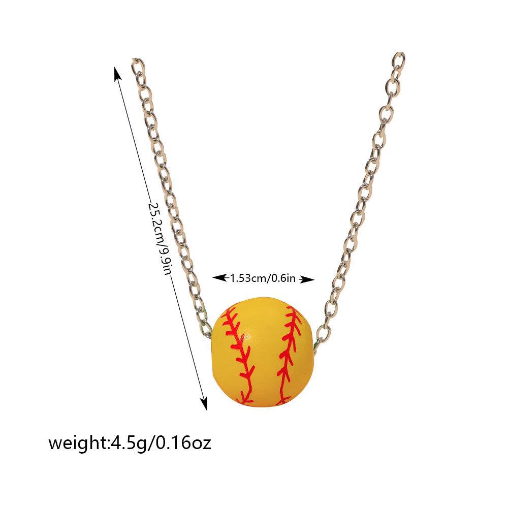 Unisex Sports Football And Basketball Pendant Alloy Necklace, Necklace Accessory