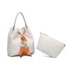 New Bag, Bucket Bag, Vegetable Basket, Women's Bag, Genuine Leather Handle, Mother's Bag, Bride's Wedding Bag, High-end Silk Scarf