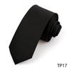 Men'S Premium Business Waterproof 8Cm Tie Polyester Trendy Sparkle 7.5Cm Pure Black Striped Hand Tie