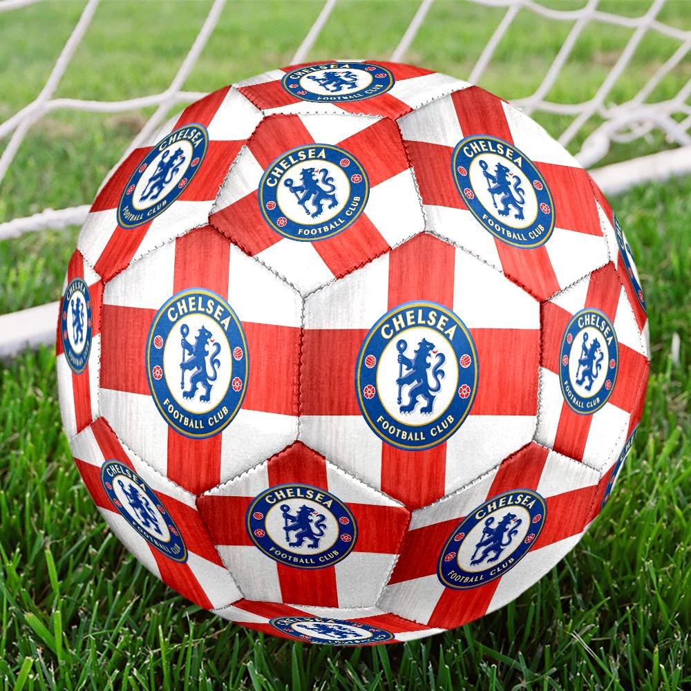 Chelsea England-2  Indoor Soccer Ball Colorful All Ages Machine Stitched PVC Competition Ready Durable High-Bounce SIZE 5 Football.