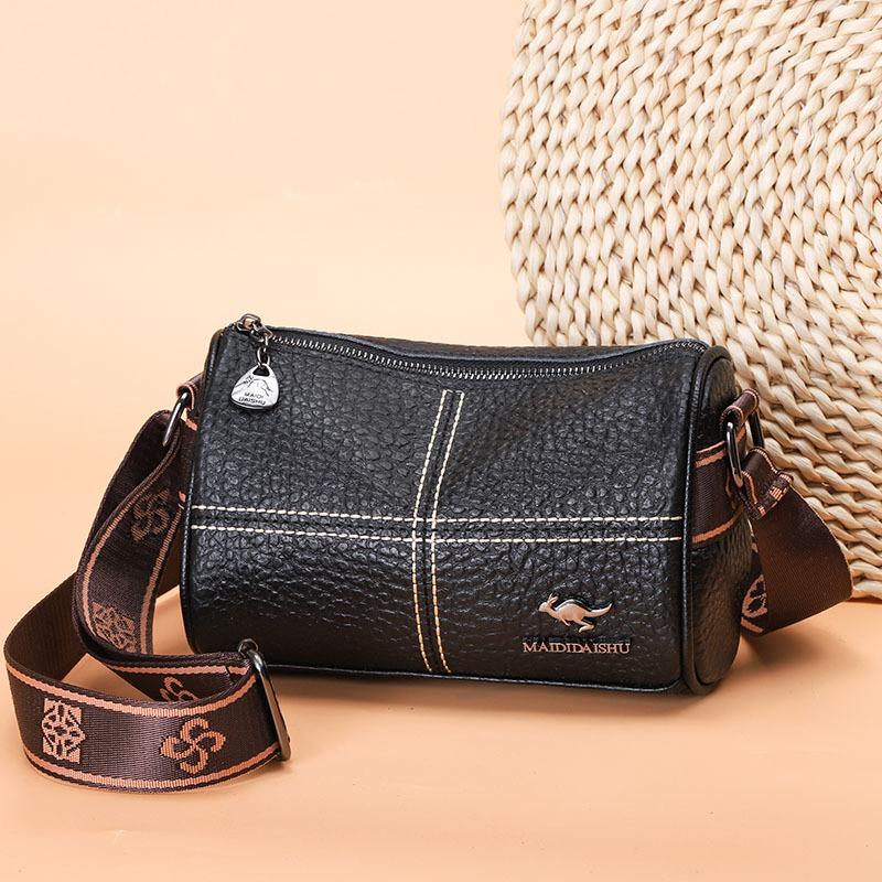 Women's Bag, European and American Retro Soft Leather Broadband Pillow Bag, Casual and Fashionable Commuting Shoulder Crossbody Bag