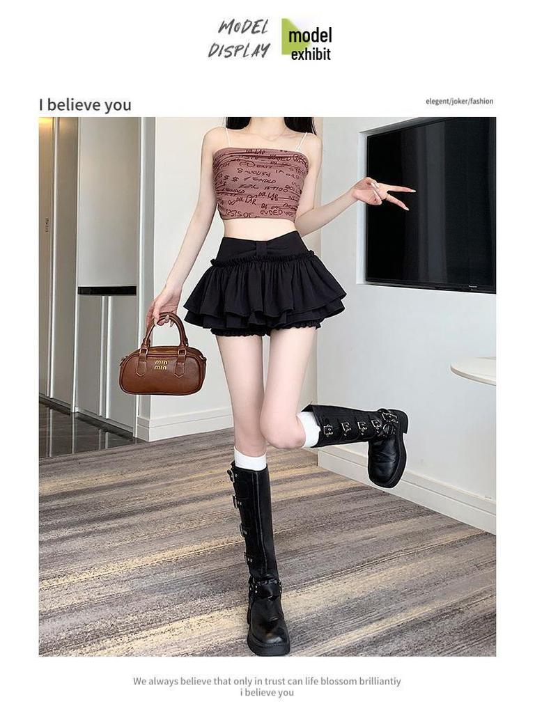 Hot Girl High Waist Ballet Style Skirt Pants: Puffy A-line, Anti-Exposure, Super Short