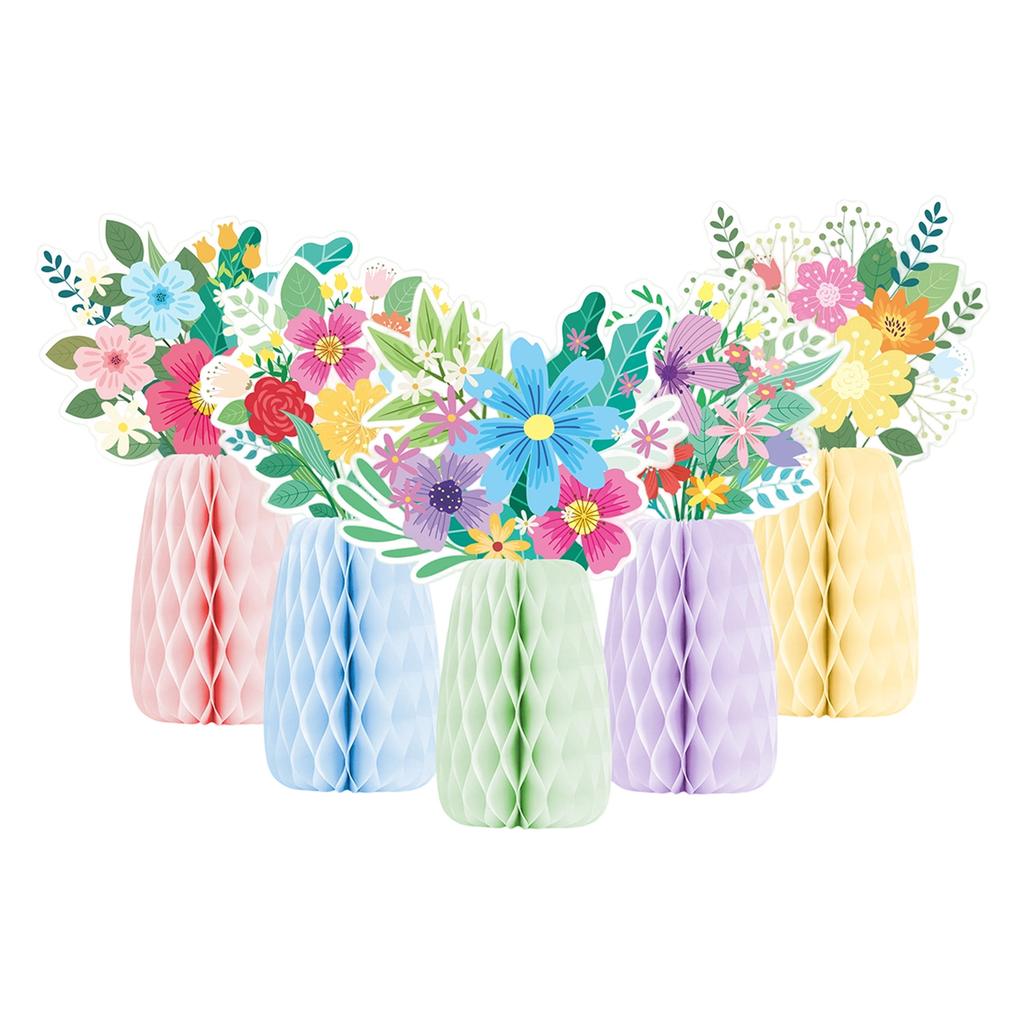 Colored Paper Vase Honeycomb Holiday Decoration for Easter Tabletop Centerpieces Wedding Receptions Festival Decoration