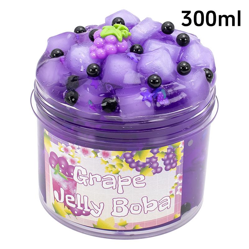 70/300Ml Large Capacity Crystal Slime Kit Fruit Jelly Boba Clear Crunchy Slime Kids' Colorful Non-Sticky Clay Stress Relief