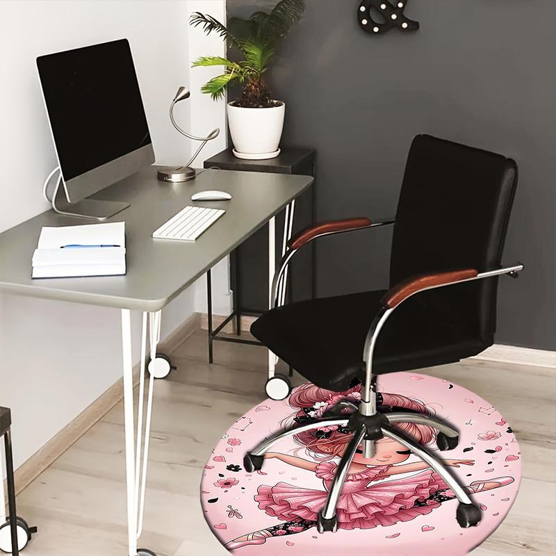 1PC ballet dancer Non-Slip Floor Round carpet, Office, family, bedroom, Large Area Rug Indoor Rugs, Durable PolyesterH0331