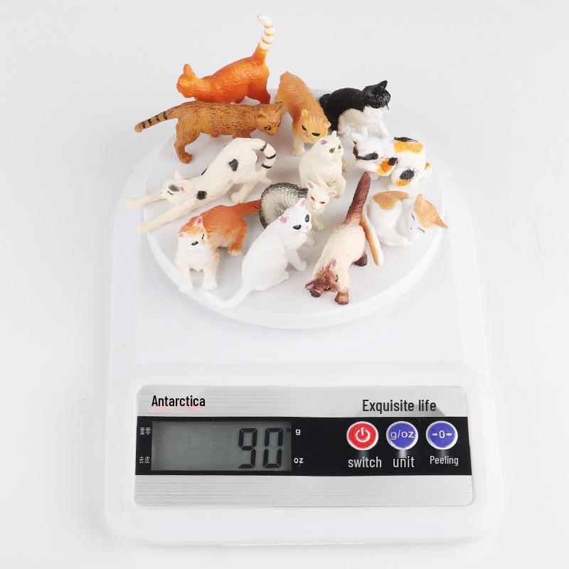 Cognitive Cat Simulation Model: Mini Tabby, Black, White Cat Educational Toy