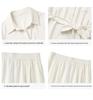 Plus Size Spring Slimming Two-Piece Set: Long Sleeve Lapel Top & High Waist Wide Leg Pants