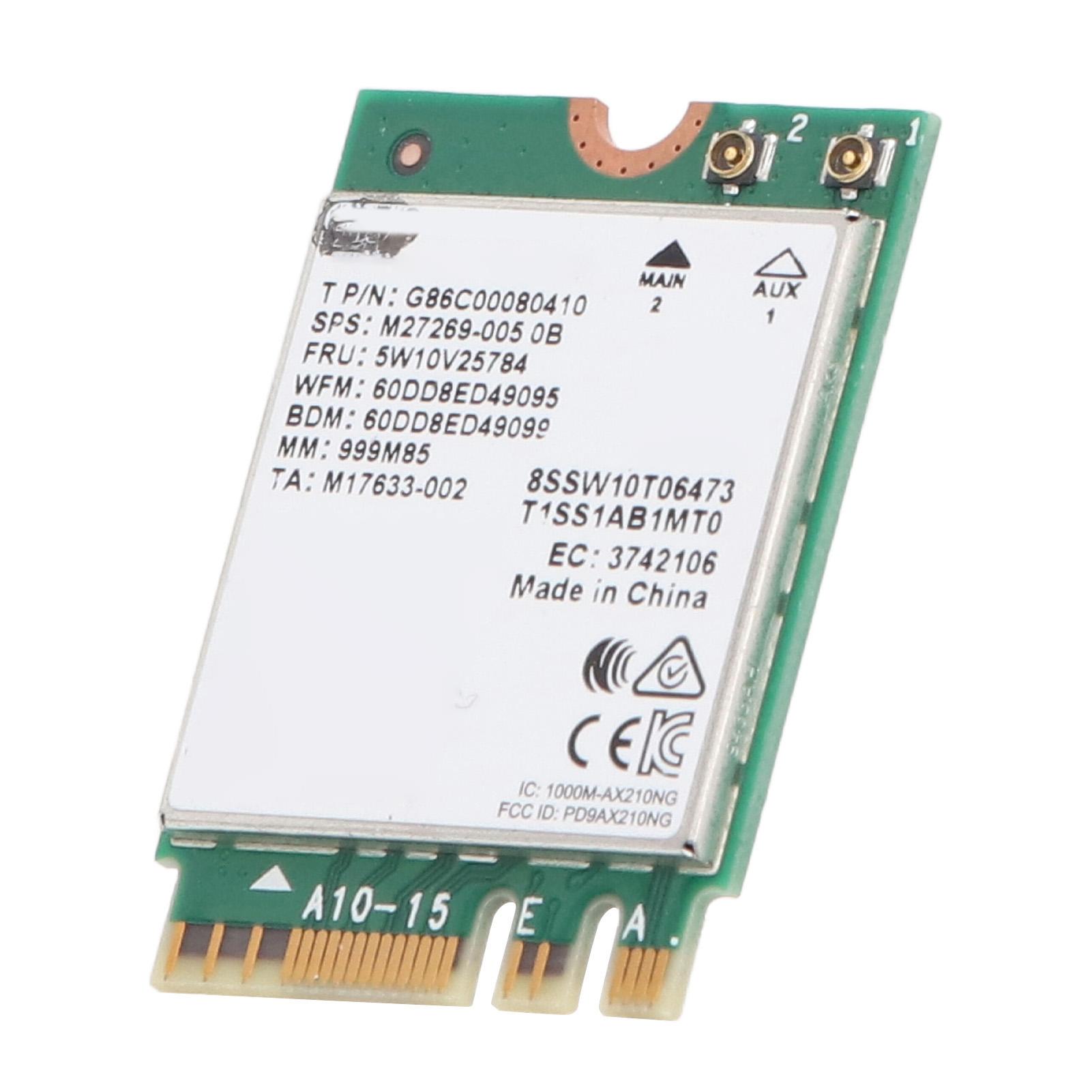 

Бездротова карта WiFi 6E M.2 2230 NGFF 5400 Мбіт/с Трьохдіапазонний модуль WiFi AX210 для Windows 11 10