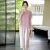 Stylish Embroidered Summer Top for Middle-Aged and Elderly Women