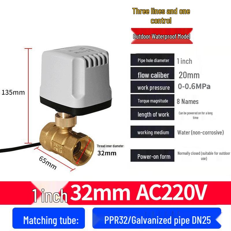 220V DN15 Měděný závitový elektrický kulový ventil pro regulaci vody