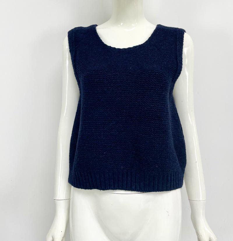European & American Style Women's Bow Knit Vest Cardigan - Spring/Autumn Casual Fashion