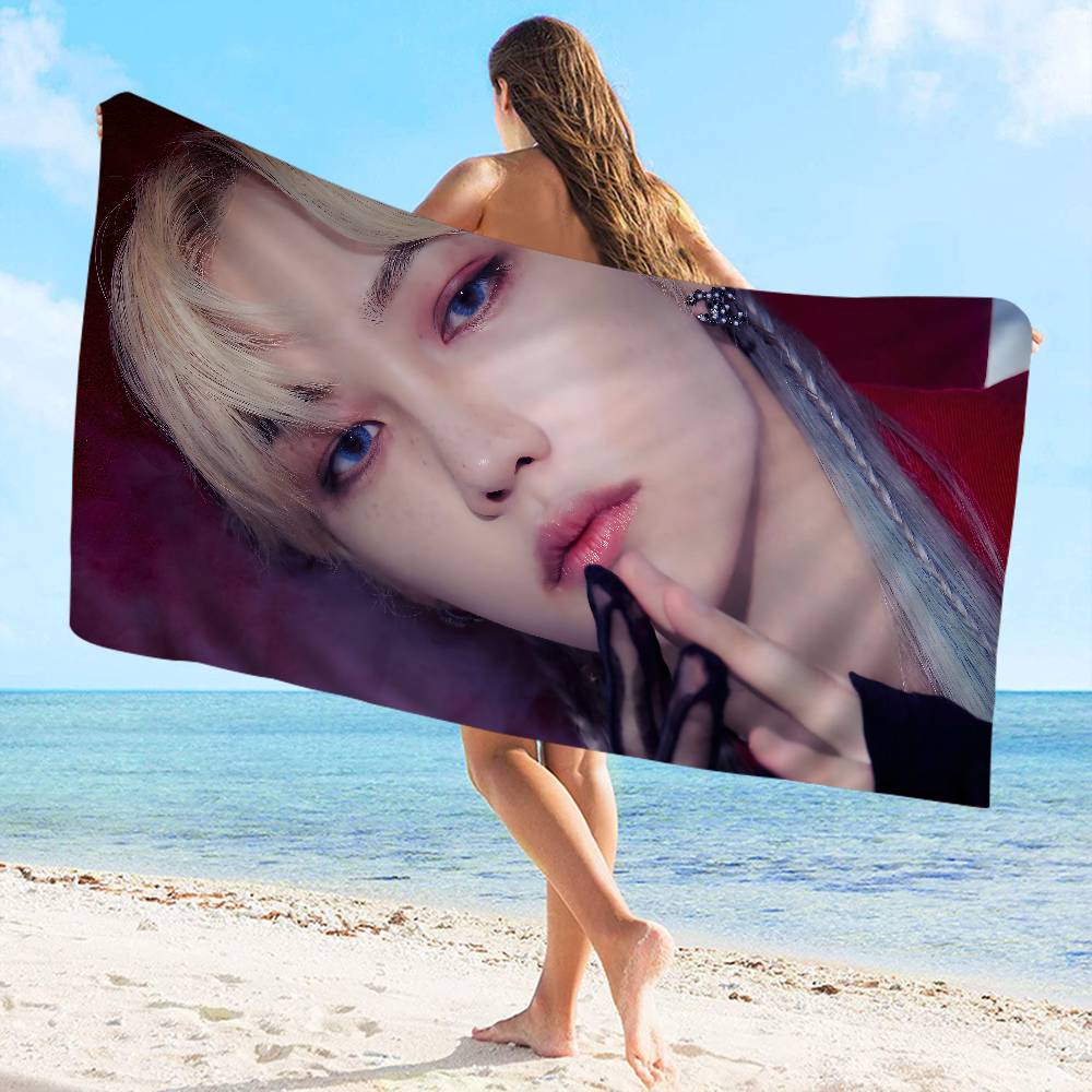 F-FelixS singer Microfiber Printed Beach Towel Mountain Climbing Yoga Beach Swimming Running Absorbent Soft Towel