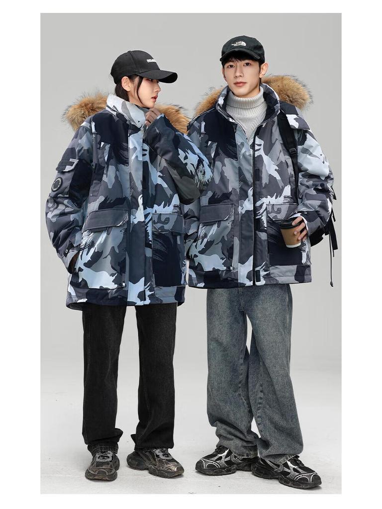 Unisex 2025 Winter Casual Thick Windproof Warm Couple Outdoor Down Jacket Coat