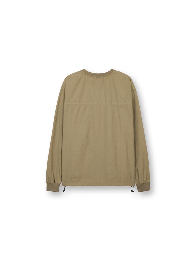 HERVINO Woven Windbreaker Sweatshirt [Khaki]