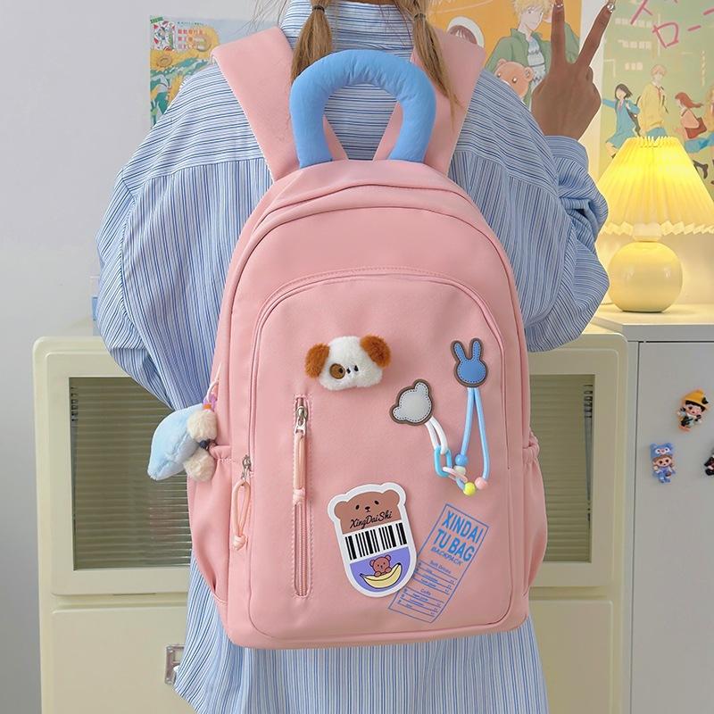 High-value schoolbag female junior high school student large-capacity backpack college student backpack lightweight travel computer backpack