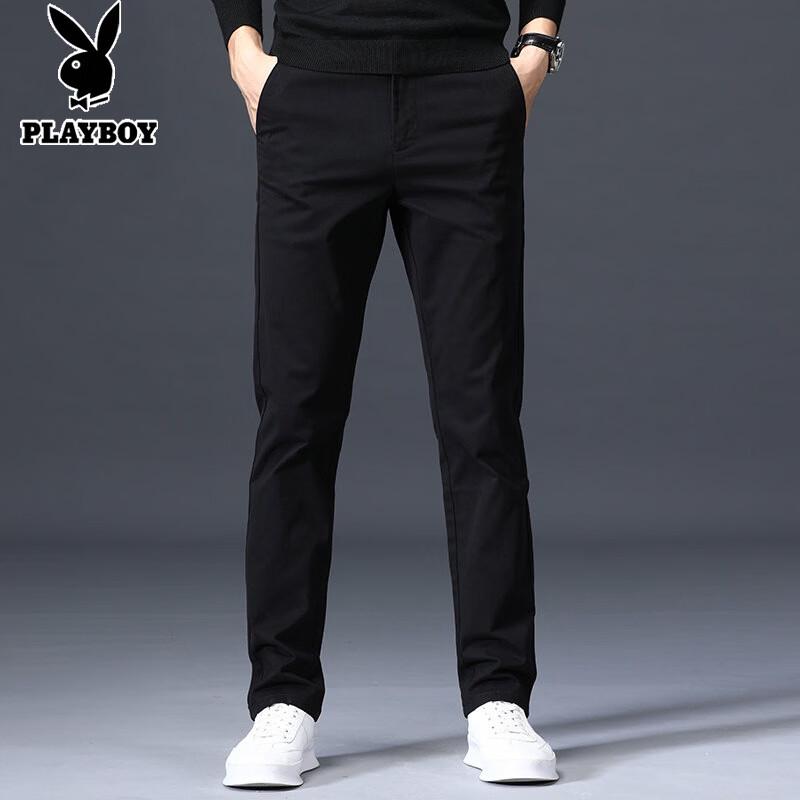 PLAYBOY Men s Loose Straight Fit Fleece Lined Casual Pants 29