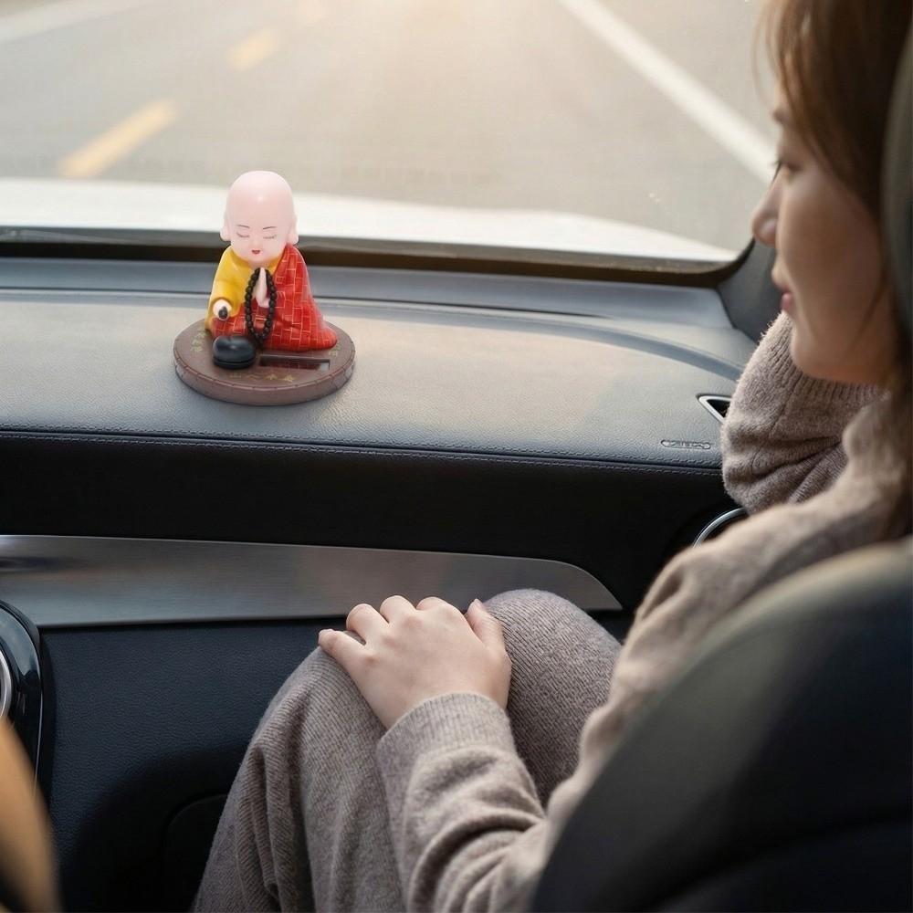 Devout Prayer Solar Nodding Buddha Toys Wealth Coming Buddhist Monk Figurines  Gifts