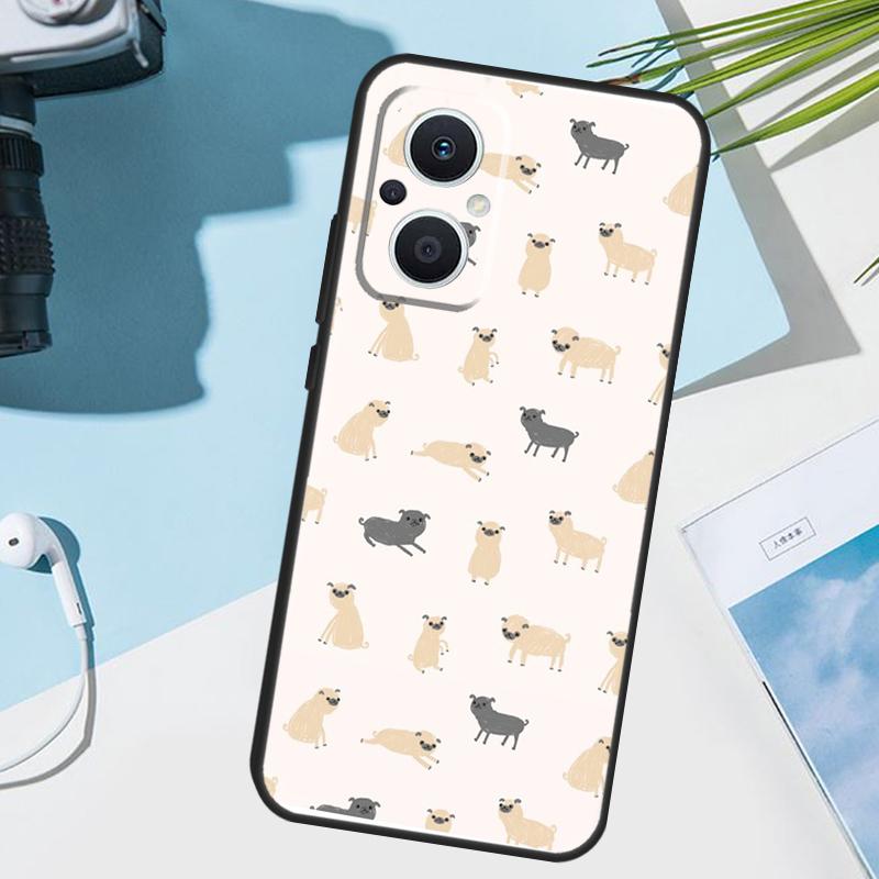 Funny Pug Dog Cover For OPPO Reno 8 7 Lite 10 11 12 13 14 Pro 11F 12F 13F 14F OPPO Find X8 X5 X9 Pro Case