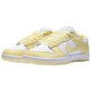 Nike Dunk Low NN Schnürung Bequeme Passform Niedriger Schaft Skateschuhe Damensneaker Weiß Gelb IX5021171