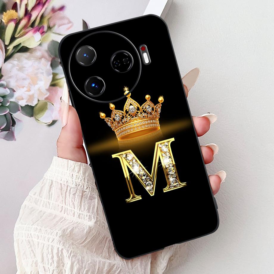 Phone Case For Tecno Camon 30 4G 5G 30S Pro 30pro 30 Premier Cover Soft Silicone Funda Matte TPU Capa Initial Letters Pattern