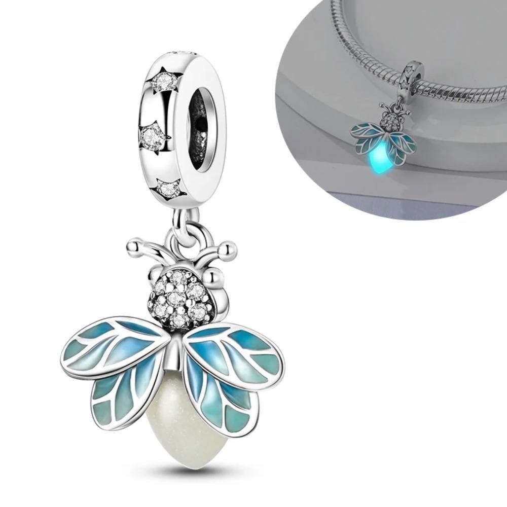 925 Silver Butterfly Firefly Pendants Charms Beads For Women Fine Jewelry Making Necklace Bracelet