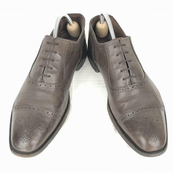 England Made/LOAKE/Goodyear Welt Leather Semi-Brogue Punched Cap Toe/28.0/Dark Brown/Business Shoes(USED)