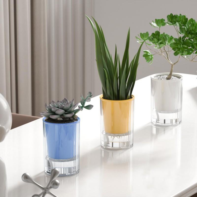 Simple Modern Imitation Glass Succulent PlanterinsCreative Style Desktop Ornament Indoor Green Plant Pot Container