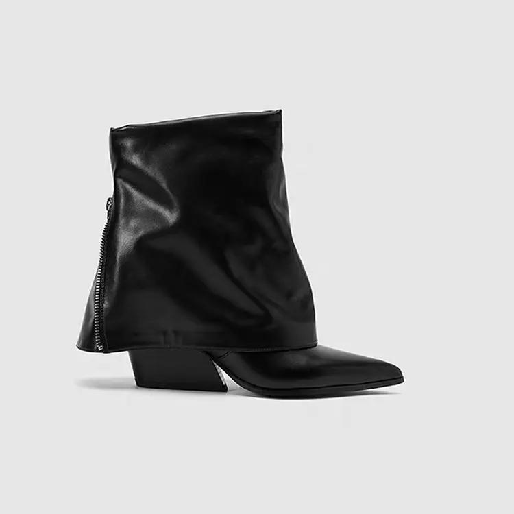 

Fashion 2025 Autumn/winter New Women s High-heeled Boots Long Tube Rubber Boots Pointed Toe Long Tube For Women 35