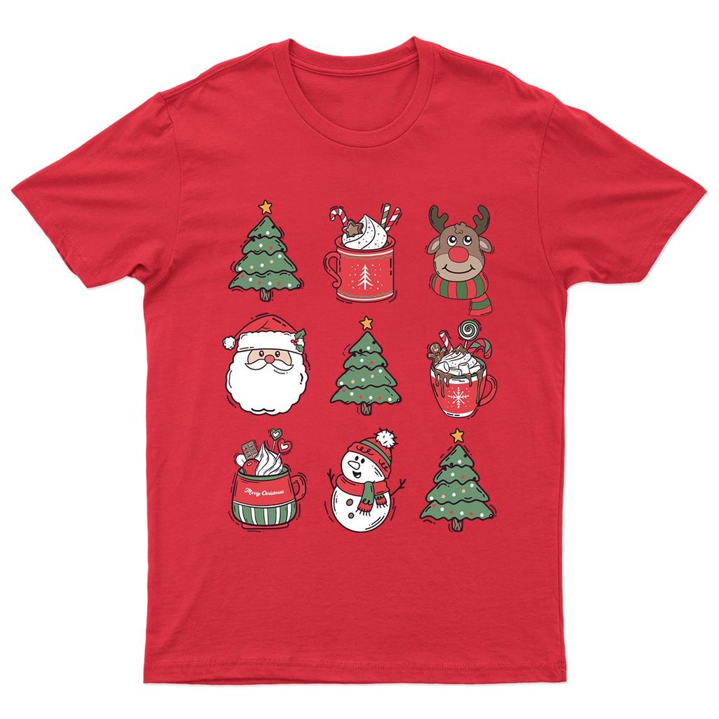 Merry Christmas Holiday Illustrations TShirt Unisex Gift Retro Funny Unisexs