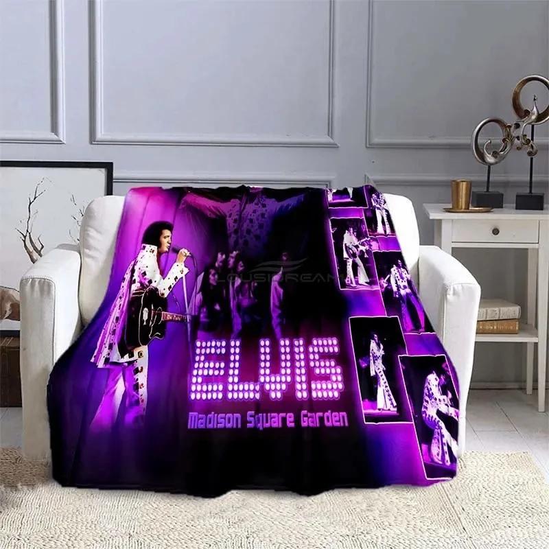 Elvis Throws Blanket 3D Printing Rock Singer Sofa Blanket Adults and Children Bedroom Living Room Decoration Blanket for Bed