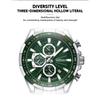 CRRJU New Watch 2305 Men's Watch Solid Stainless Steel with Six-pin Steel Strap Business Watch