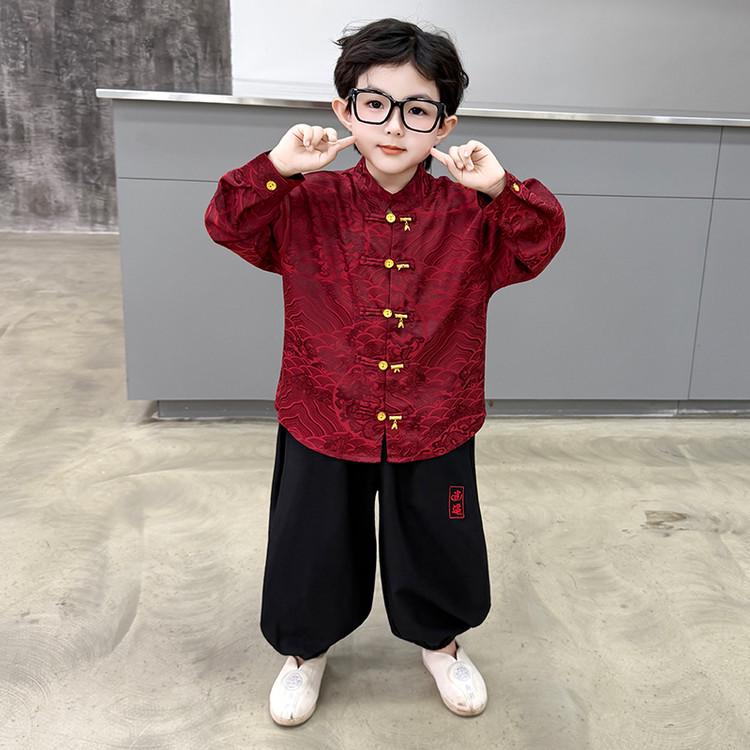 

Boys Chinese Hanfu Set: Spring & Autumn Style, Baby Formal Wear, for First Birthday & Mid-Autumn Festival Performances 150 cm