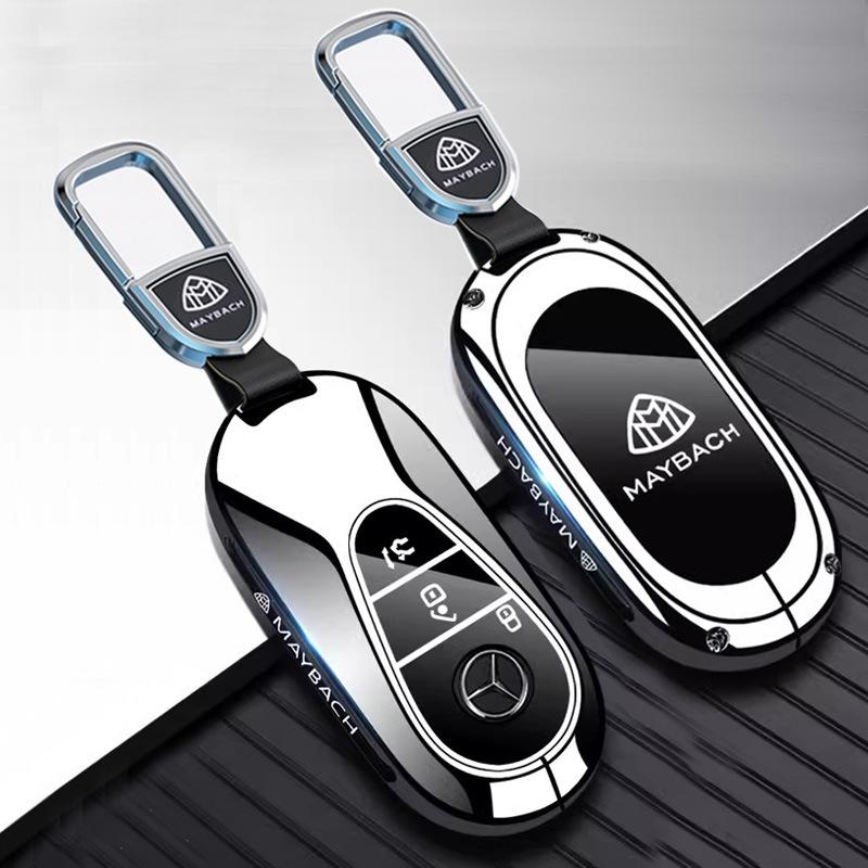 Metal Car Key Case Cover Accessories For Mercedes Benz Maybach A C E S G Class GLC CLE CLA GLB GLS W177 W205 W213 W222 X167 AMG CS1