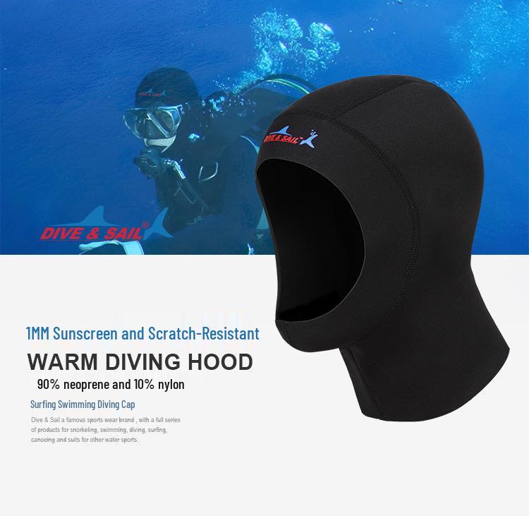 Unisex 1MM Neoprene Sun Protection Swim Cap for Surfing and Winter Diving