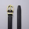 Genuine Leather Womens Belt With Alloy Pin Buckle Slim 1.8cm Width Sweet Chic Style Jeans Office Date Outfits